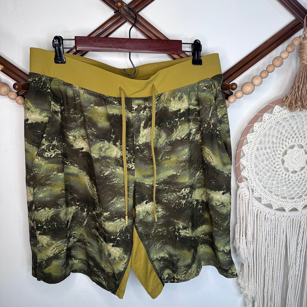Lululemon T.H.E. Short High Dive Auric Gold Multi Linerless Shorts